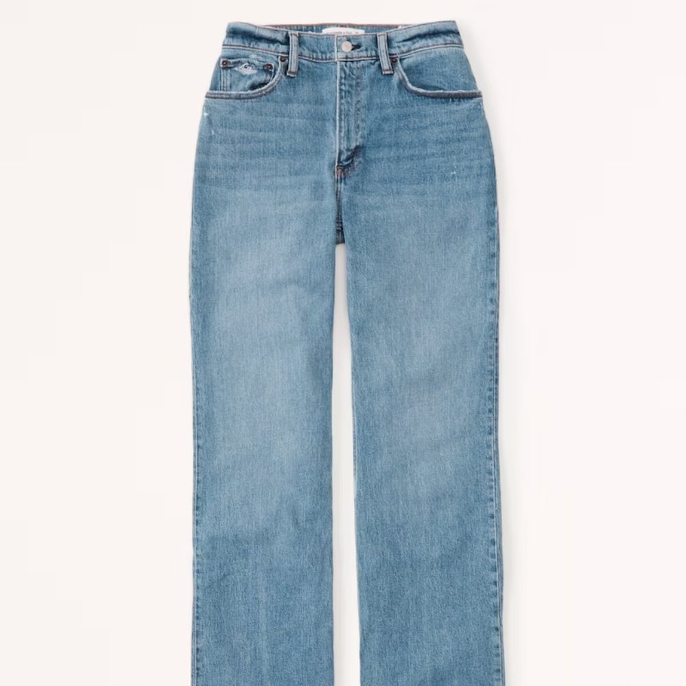 Abercrombie & Fitch Curve Love High Rise 90s Relaxed Jeans 00/24 SHORT